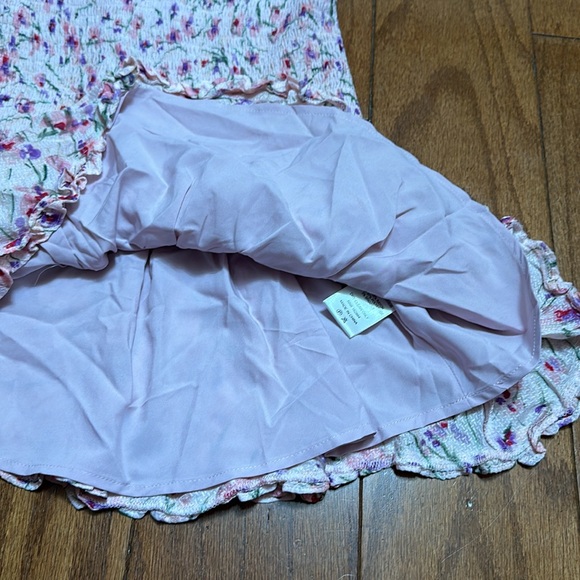 Isabelle's Cabinet Sky to Moon Pink floral ruched mini Dress - Picture 6 of 10